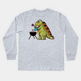 Steak-o-saurus | Fire Up the Grill Kids Long Sleeve T-Shirt